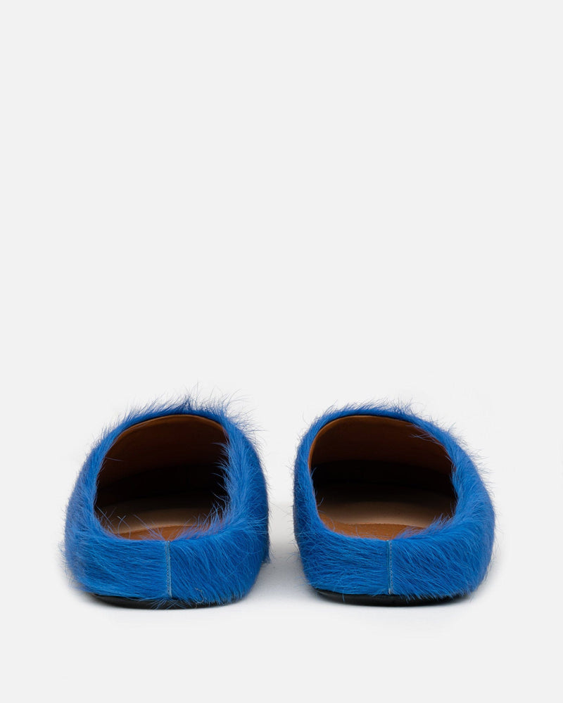 Marni Men's Shoes Long Calf-Hair Sabot in Iris Blue