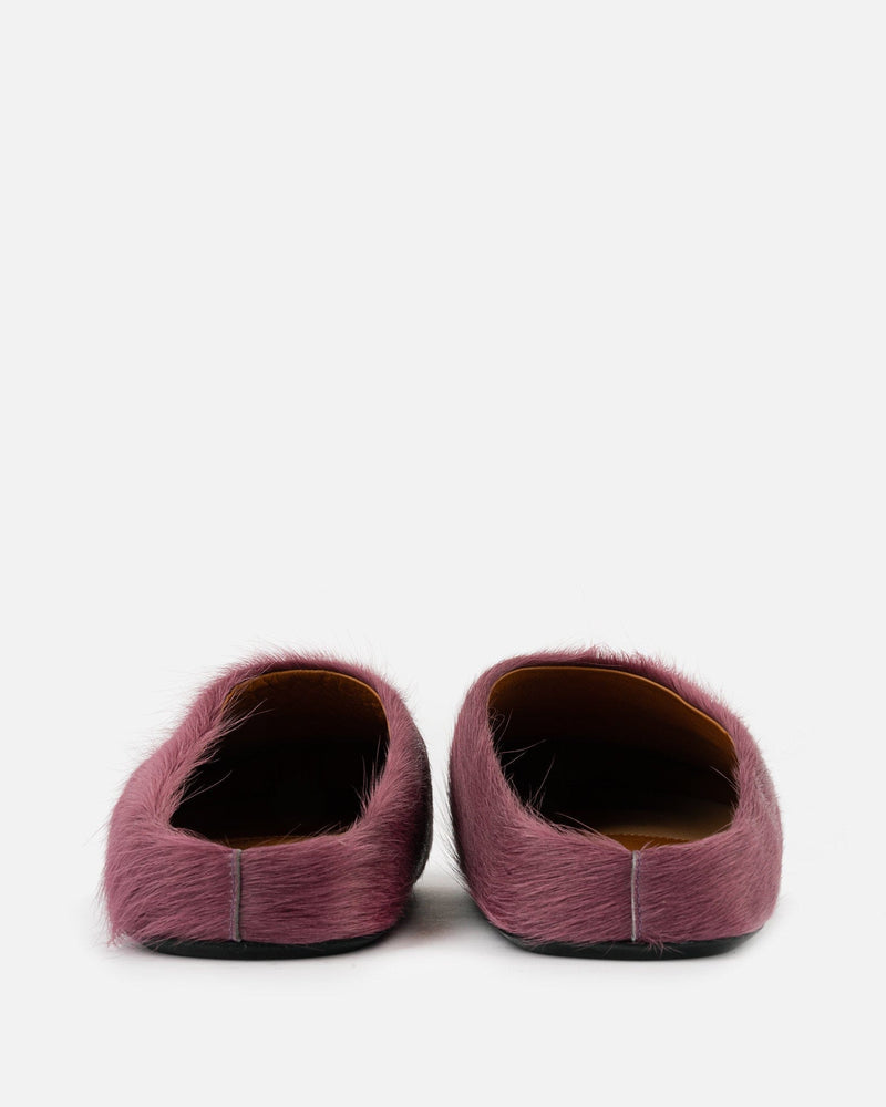 Marni Men's Shoes Long Calf-Hair Sabot in Prune Violet