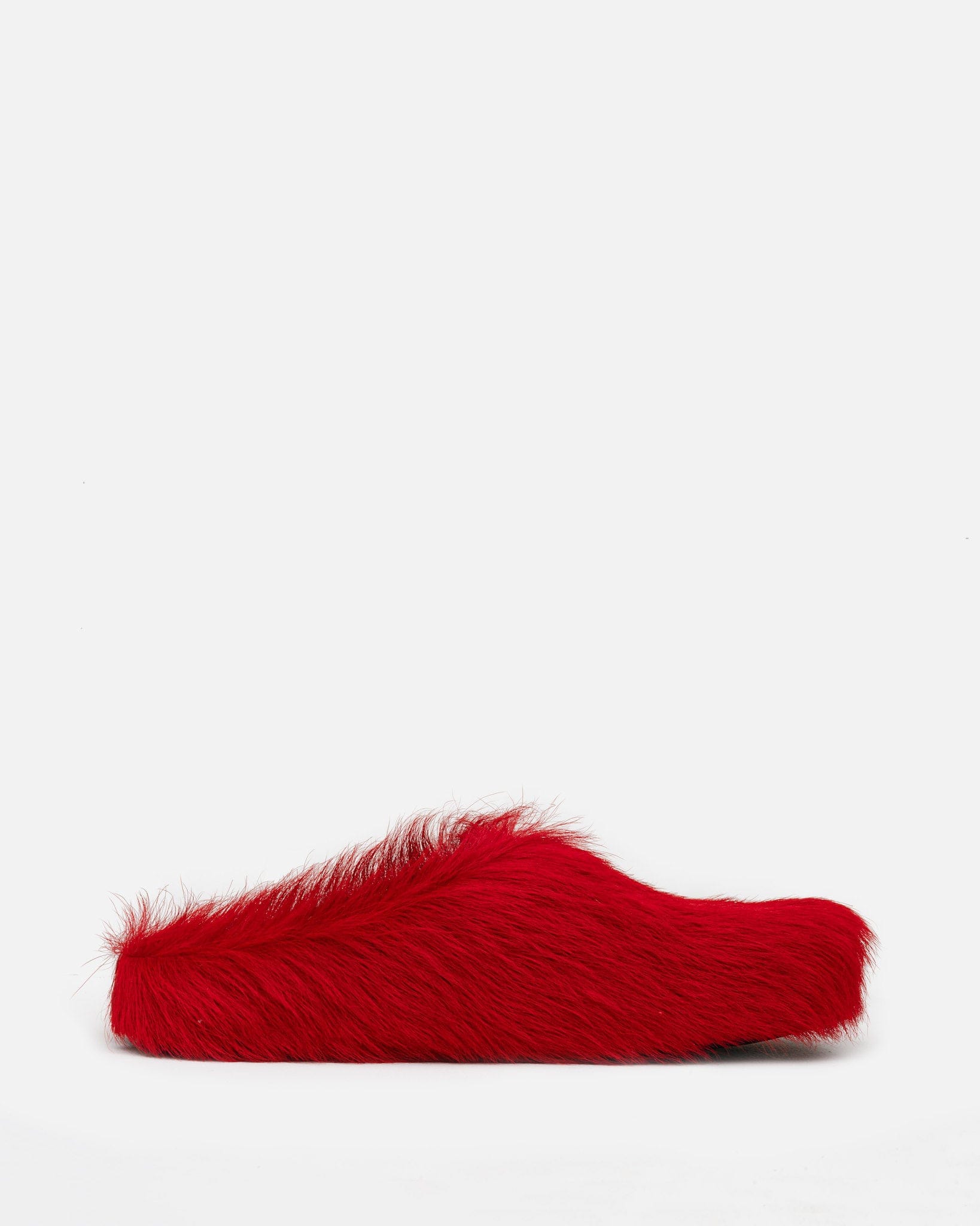 Marni Men's Shoes Long Calf-Hair Sabot in Red