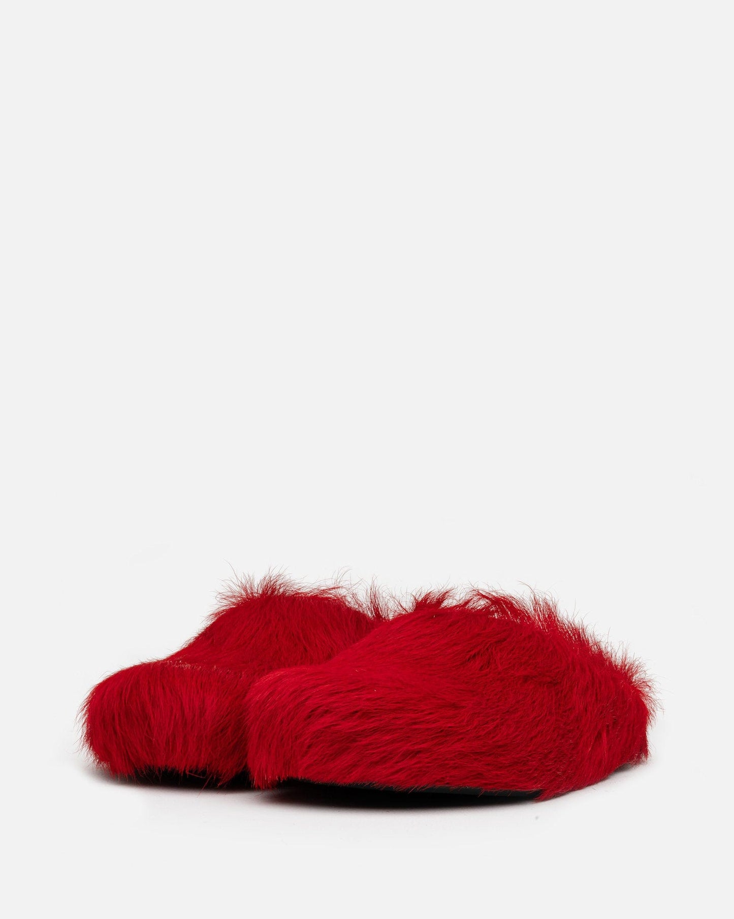 Marni Men's Shoes Long Calf-Hair Sabot in Red