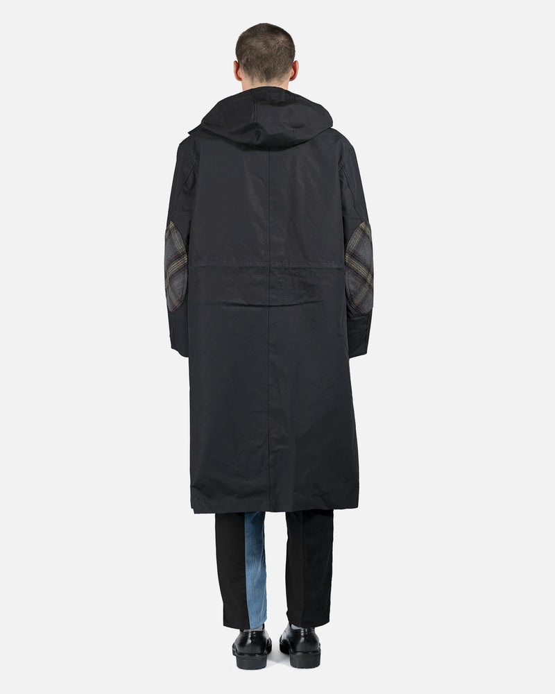 JW Anderson Men's Coat Long Parka in Black