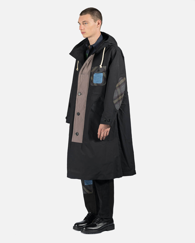 JW Anderson Men's Coat Long Parka in Black