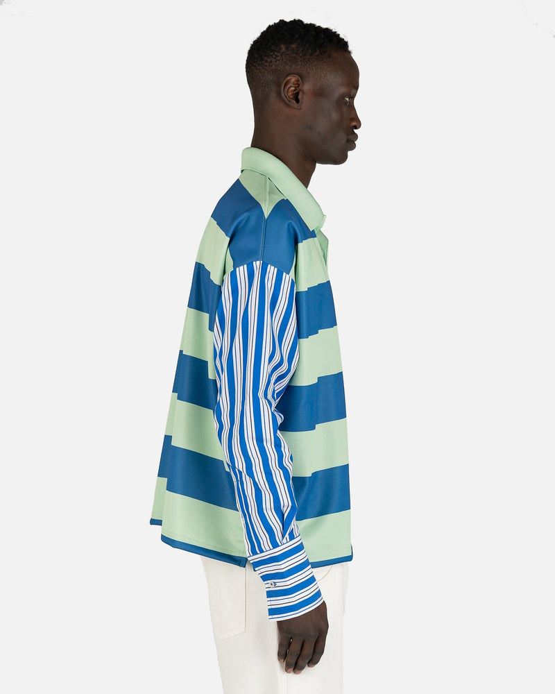 JW Anderson Men's Shirts Long Shirt Sleeve Polo Tee in Pistachio
