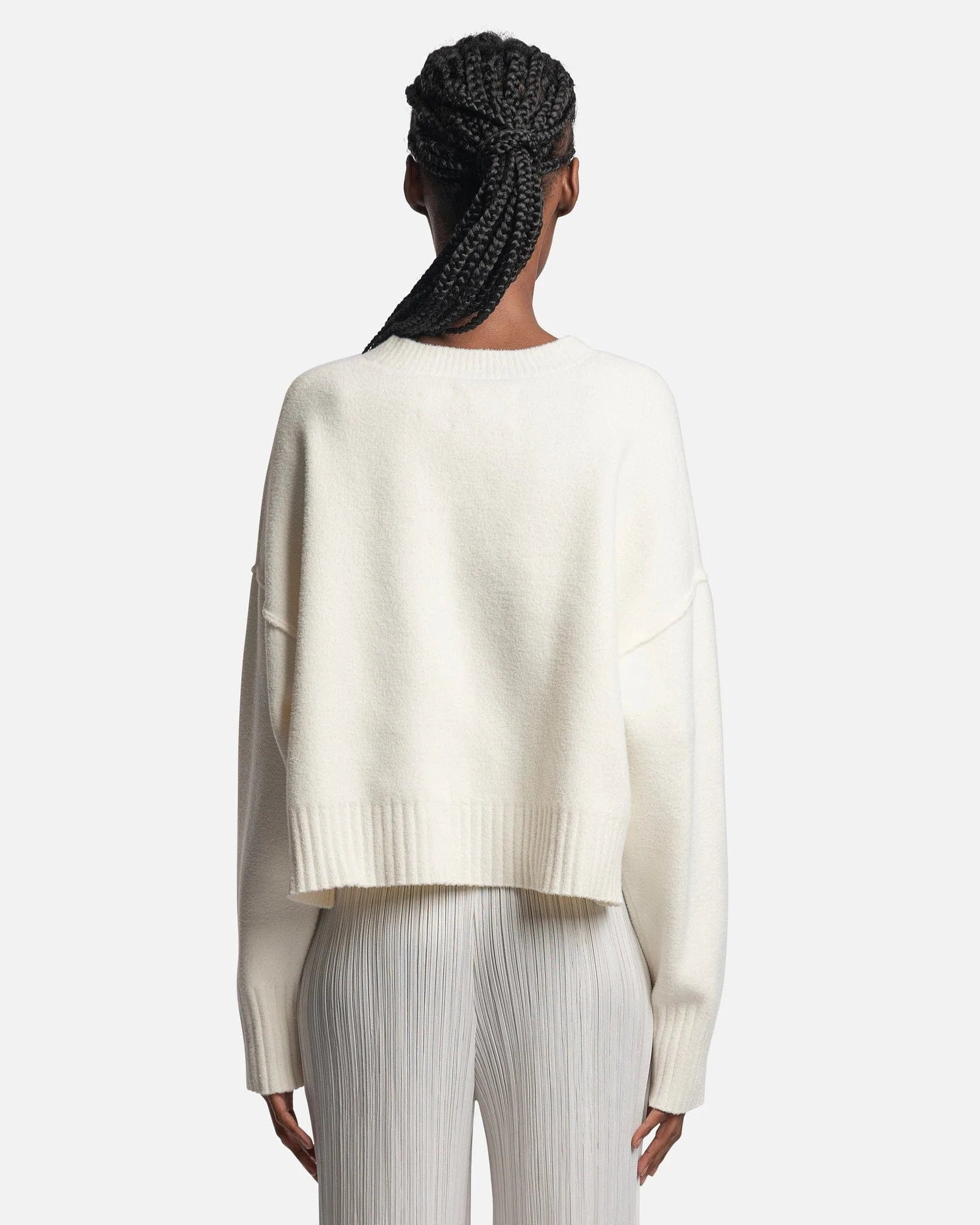 Feng Chen Wang Women Dresses Long Sleeve Deconstructed Sweater in White