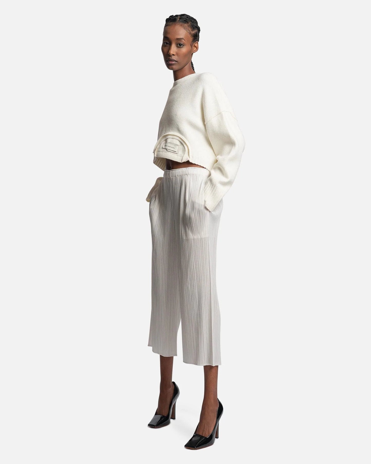 Feng Chen Wang Women Dresses Long Sleeve Deconstructed Sweater in White