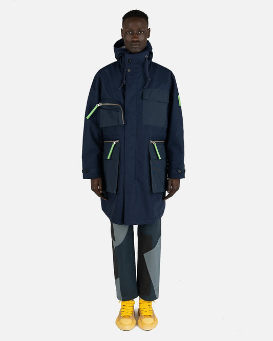 JW Anderson Men's Jackets Long Utility Parka in Navy