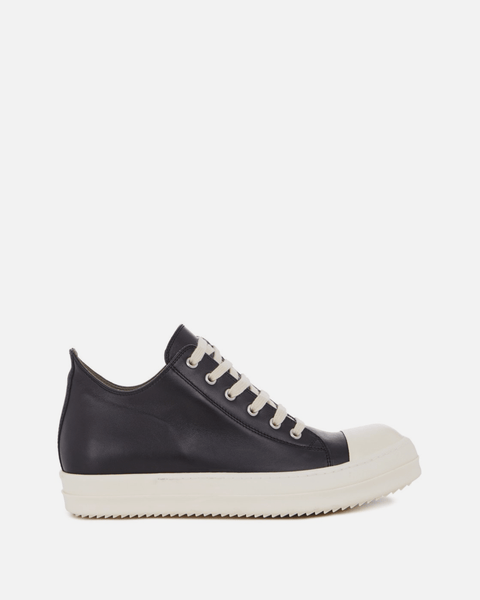 Rick Owens ラモーンズ black/milk 41size レザー low-ramones-in-black-milk-men-