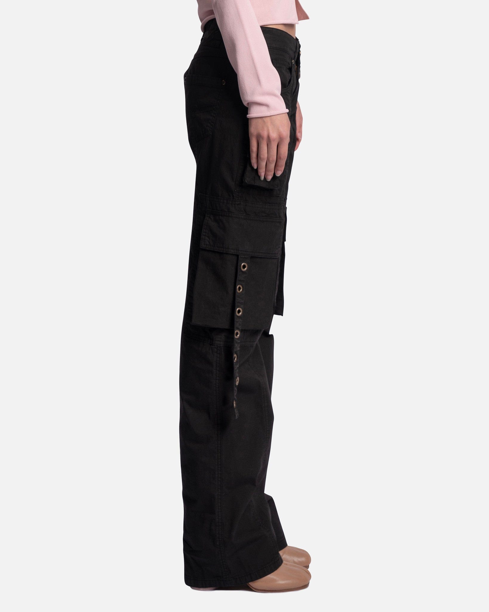 Blumarine Women Pants Low Rise Cargo Pants in Black