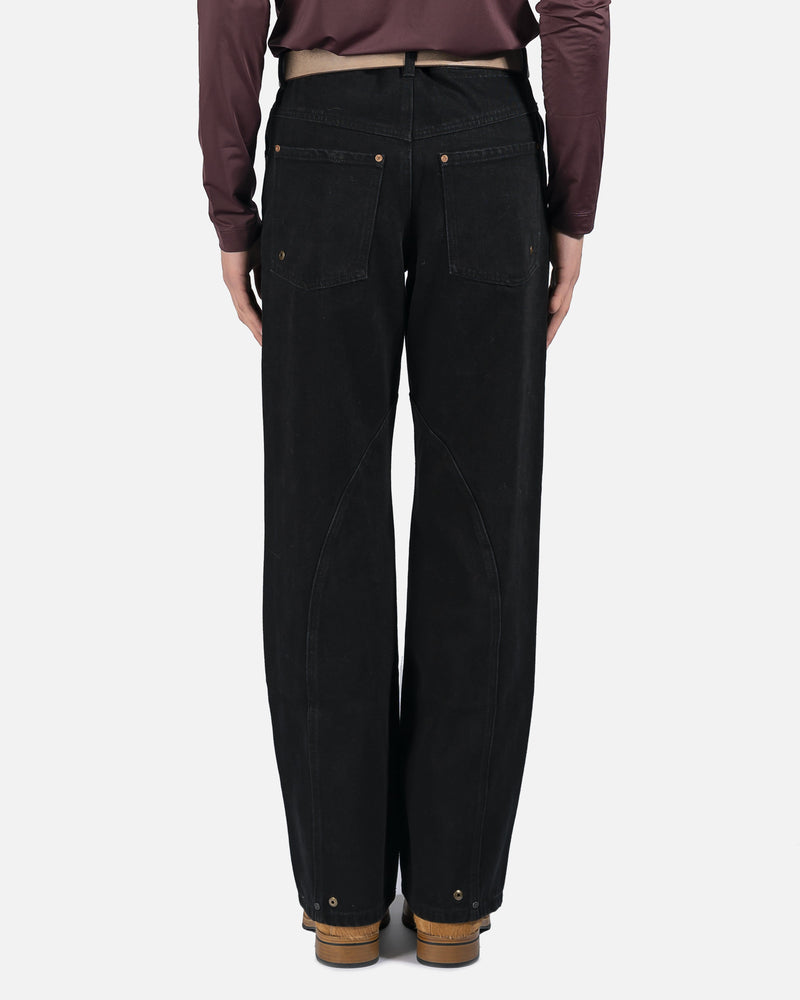 Andersson Bell Lucas Contrast Panel Wide Leg Jeans in Black