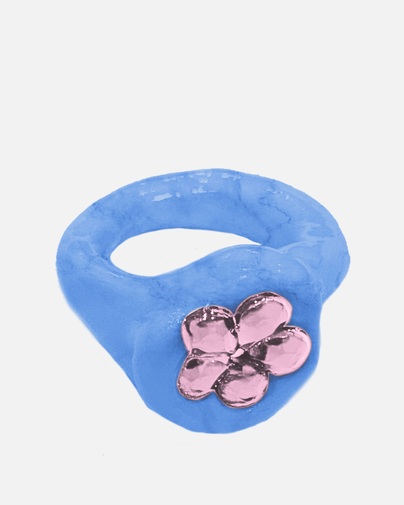 BLOBB Jewelry Lucky Charm Ring in Light Blue/Pink