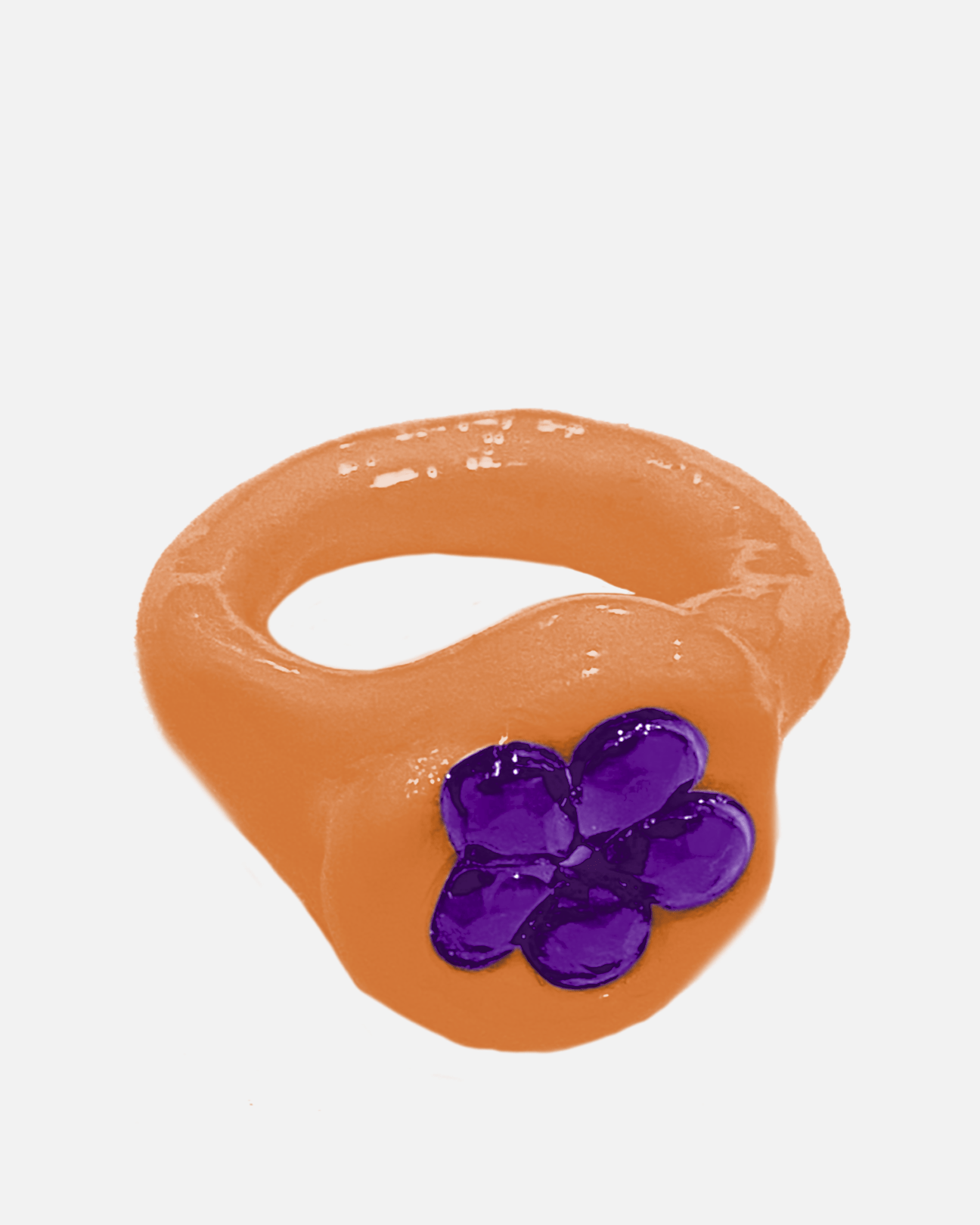 BLOBB Jewelry Lucky Charm Ring in Orange/Purple