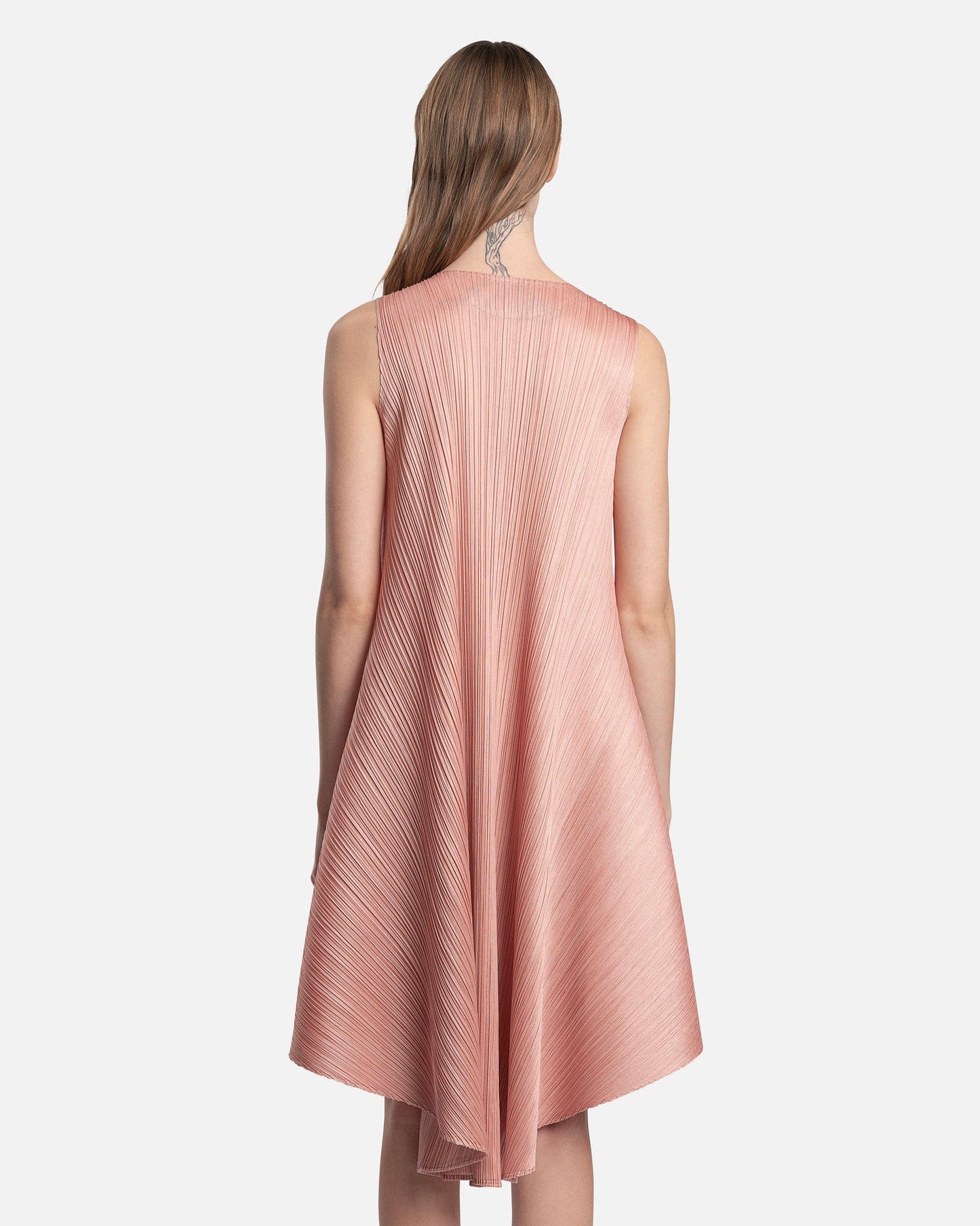 Pleats Please Issey Miyake Women Dresses Luster Dress in Pink