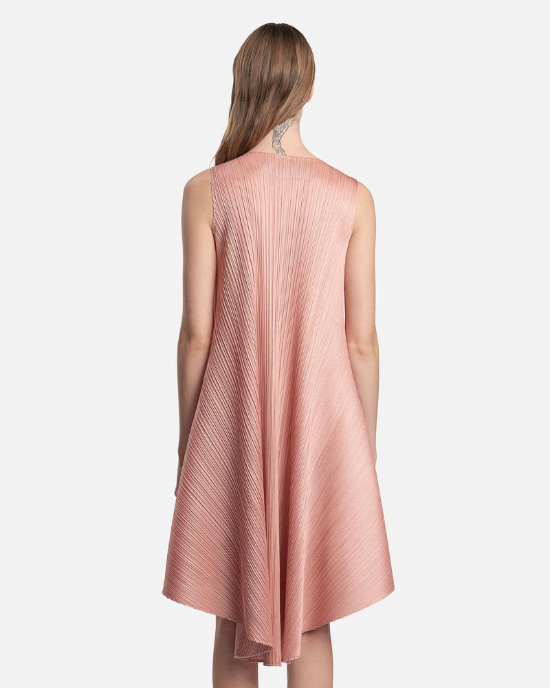 Pleats Please Issey Miyake Women Dresses Luster Dress in Pink