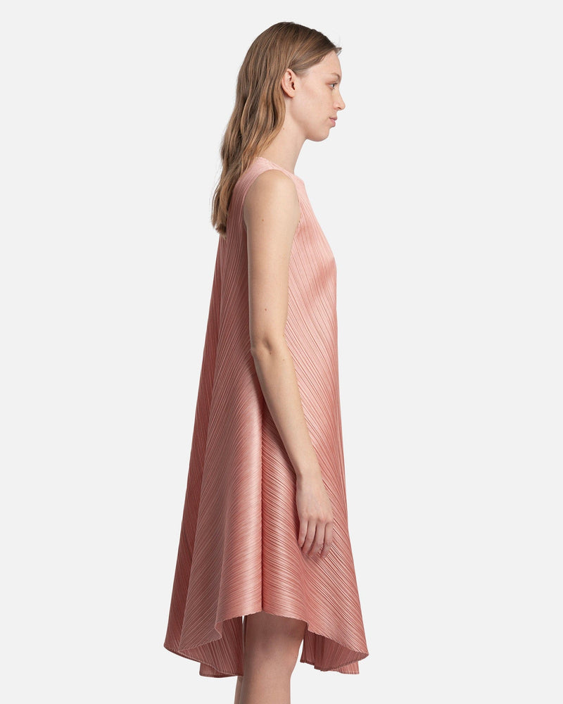 Pleats Please Issey Miyake Women Dresses Luster Dress in Pink
