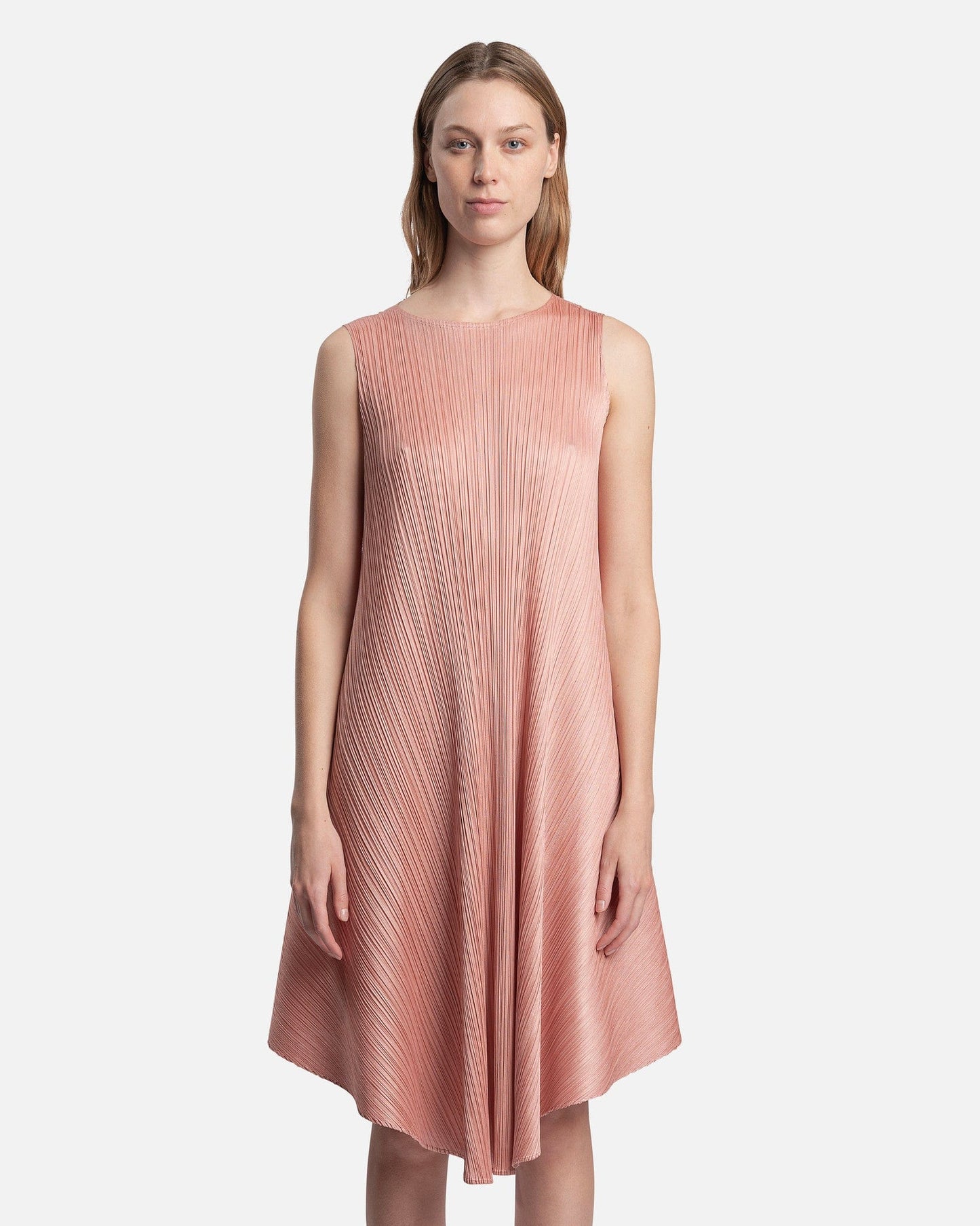 Pleats Please Issey Miyake Women Dresses Luster Dress in Pink