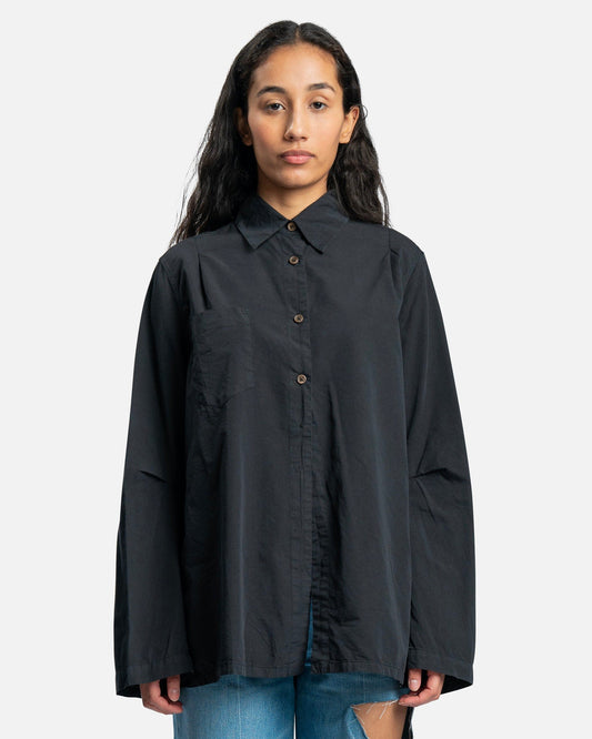 Our Legacy Women Tops Machine Shirt in Antique Black Peached Cupro