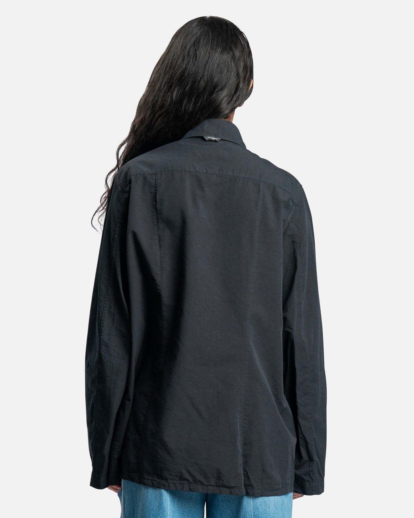 Our Legacy Women Tops Machine Shirt in Antique Black Peached Cupro
