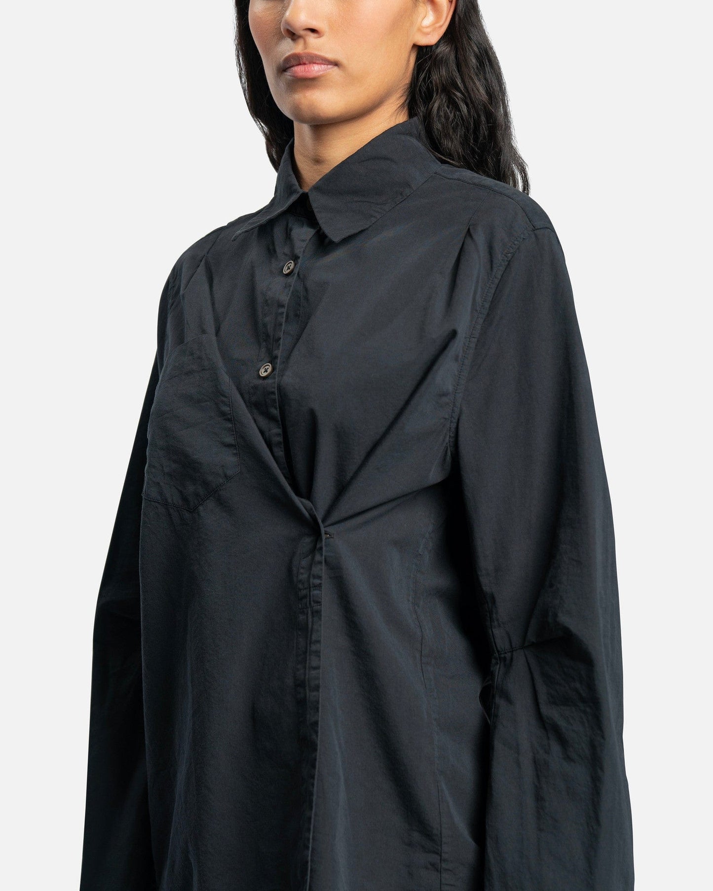 Our Legacy Women Tops Machine Shirt in Antique Black Peached Cupro