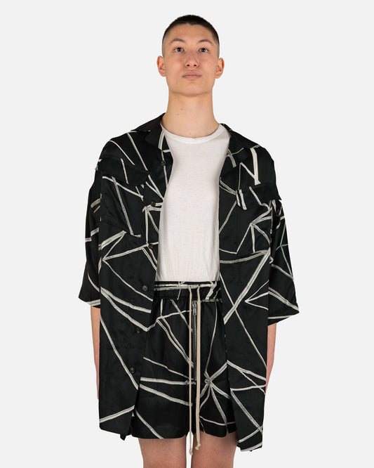 Rick Owens Men's Shirts Magnum Tommy Shirt in Black/Natural