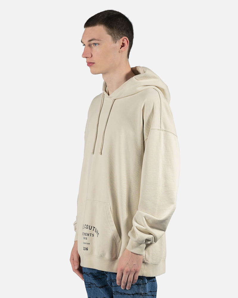 VETEMENTS Men's Sweatshirts Maison De Couture Logo Hoodie in Off-White