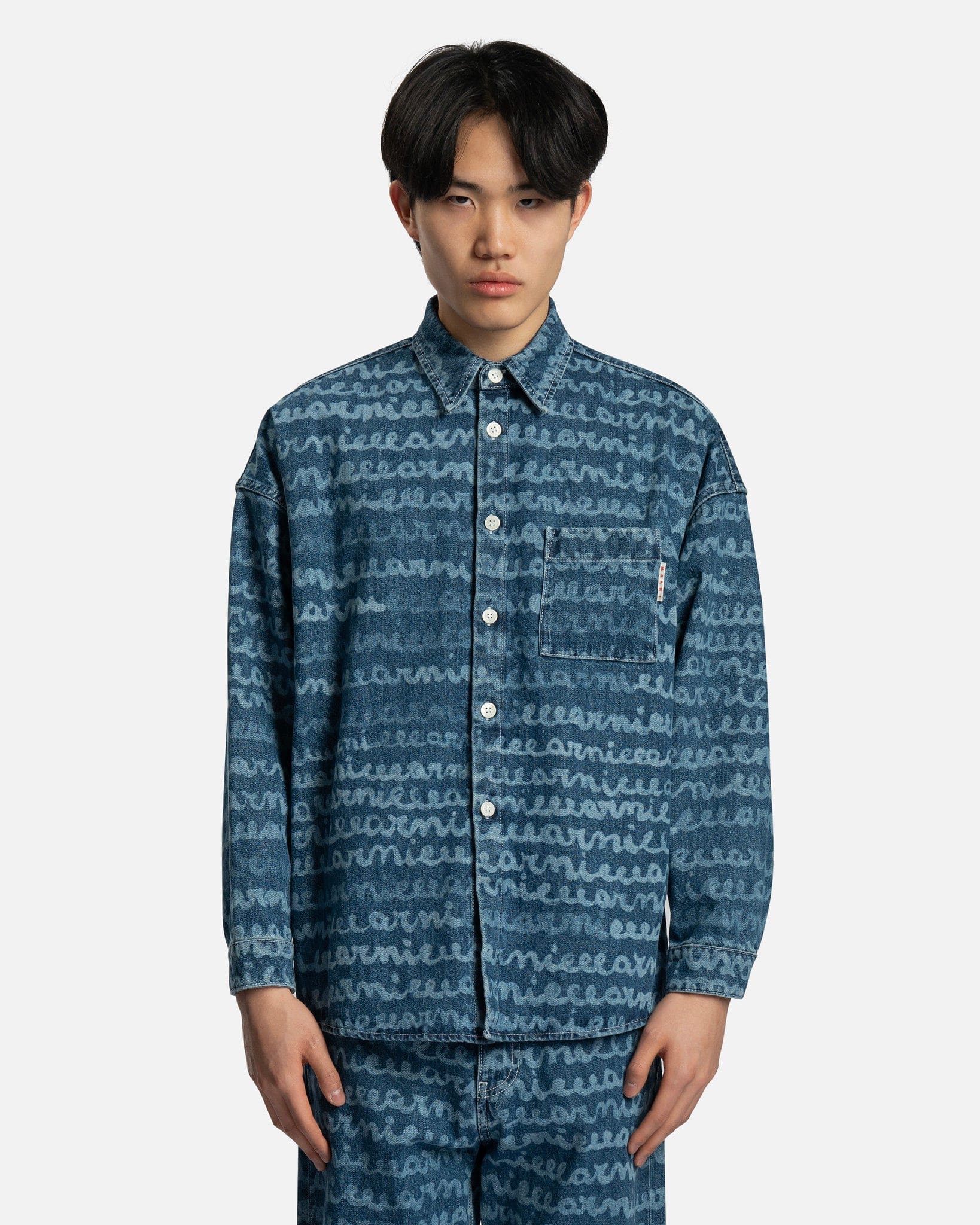 Marni Men's T-Shirts Maremarni Denim Shirt in Ocean