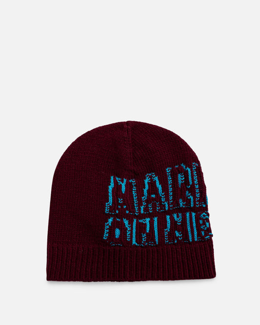 Marni Men's Hats 'Marni on Me' Beanie in Wine