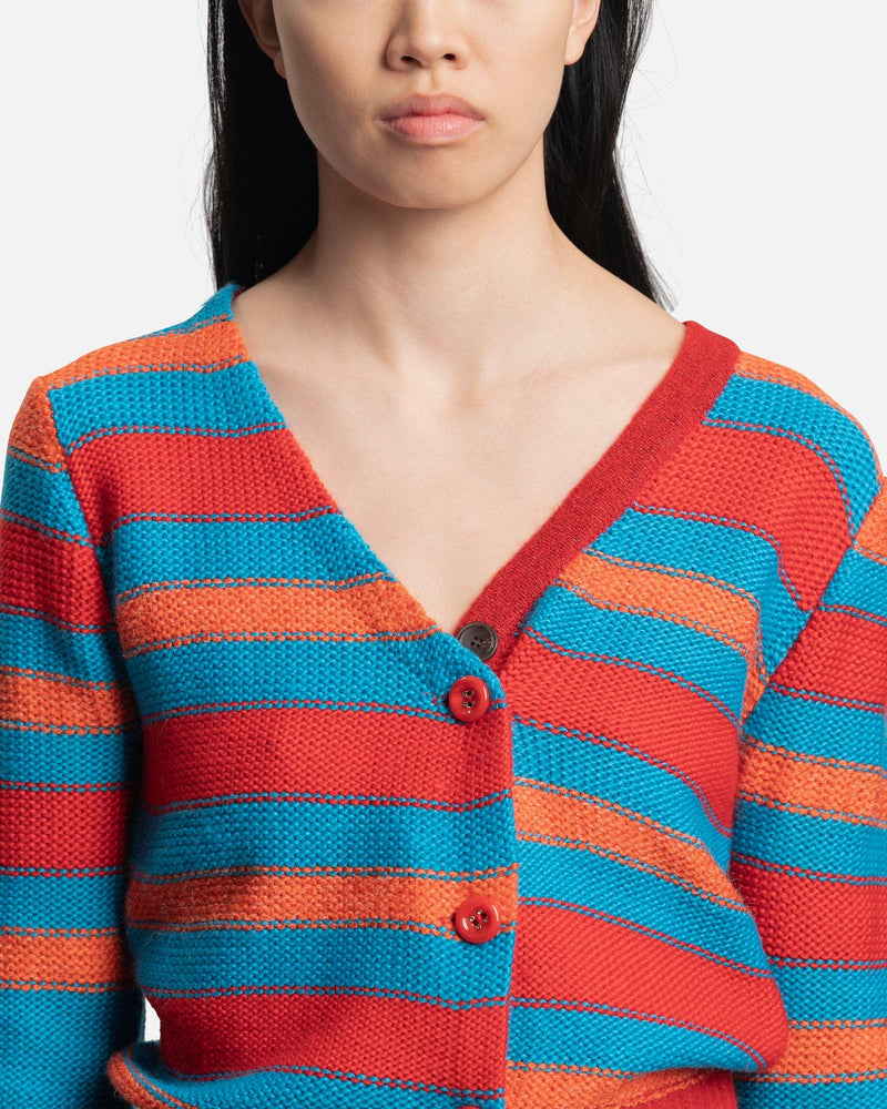 Andersson Bell Women Sweaters Marta Stripe Cardigan in Red/Multi