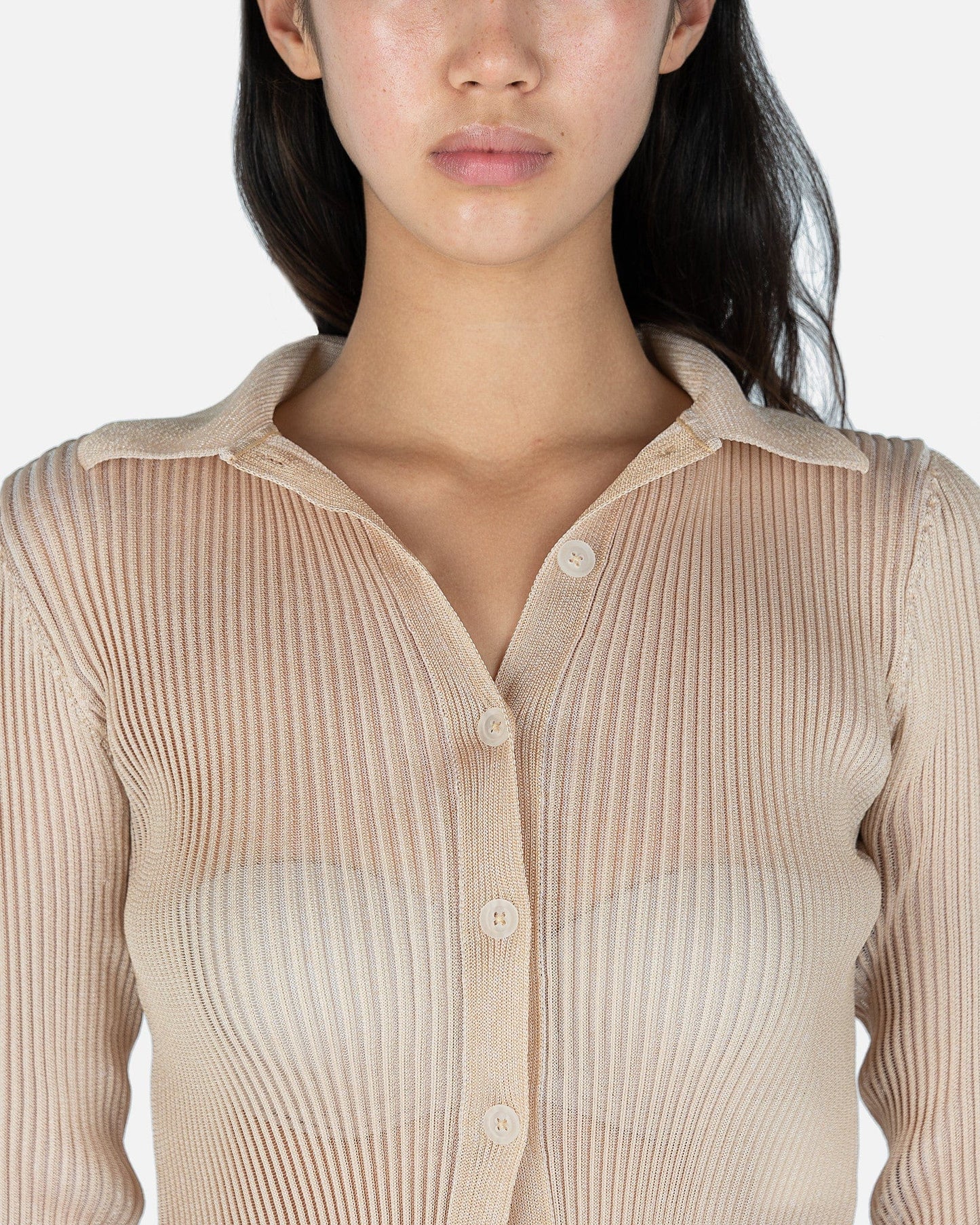 Our Legacy Women Tops Mazzy Polo in Silver Gold Mix