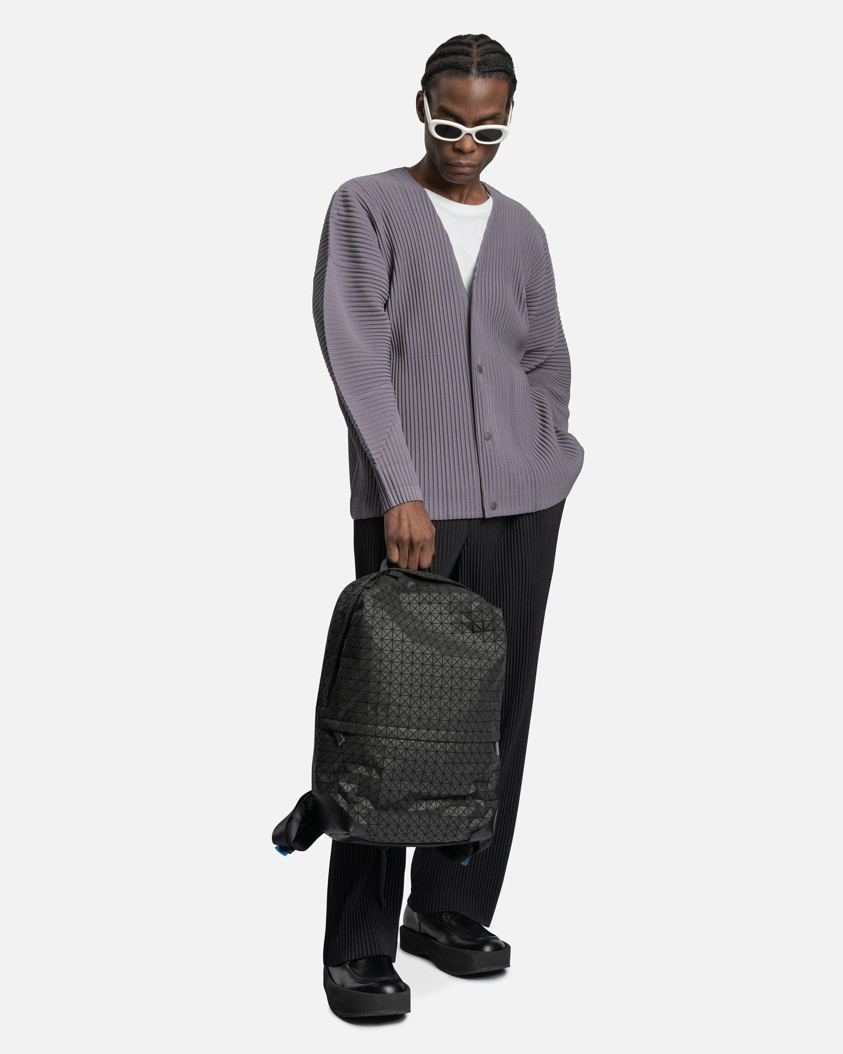 Homme Plissé Issey Miyake Men's Pants MC January Loose Fit Pants in Darkness Brown