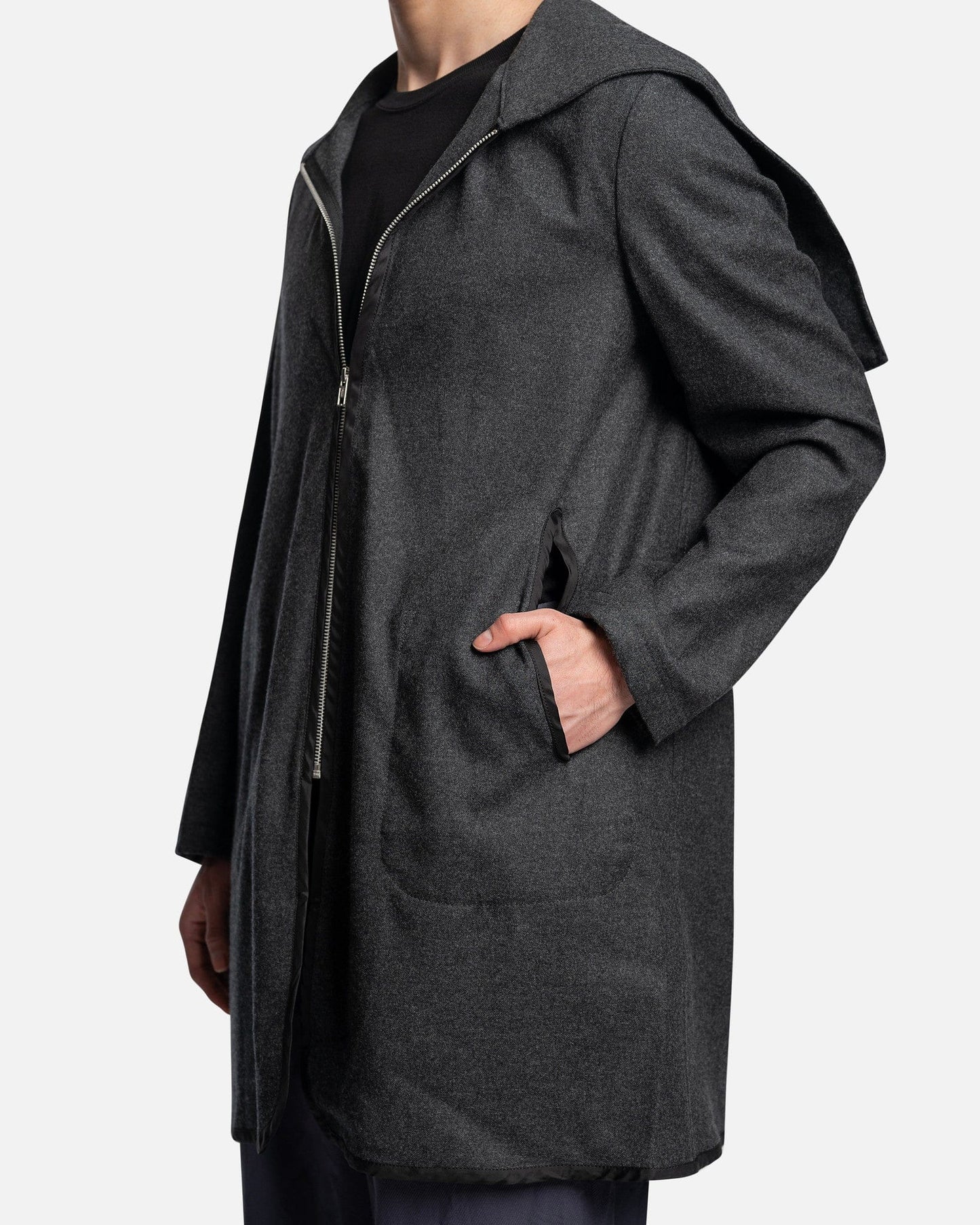Comme des Garcons Homme Deux Men's Coat Melange-Effect Coat in Gray