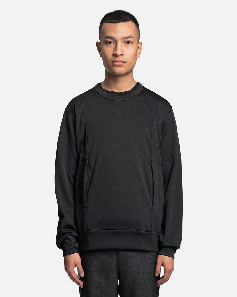 Comme des Garcons Homme Deux Men's Sweatshirts Melange-Effect Roundneck Sweatshirt in Black