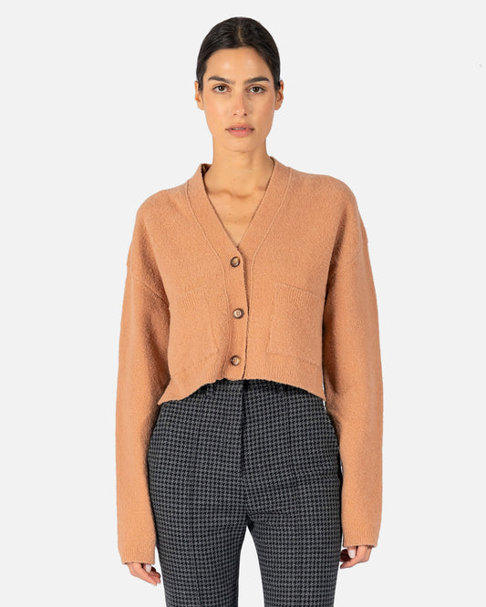Nanushka Women Tops Melina Cropped Cardigan in Peach
