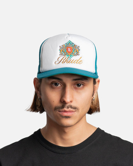 Rhude Men's Hats Menthol Logo Trucker Hat in Blue