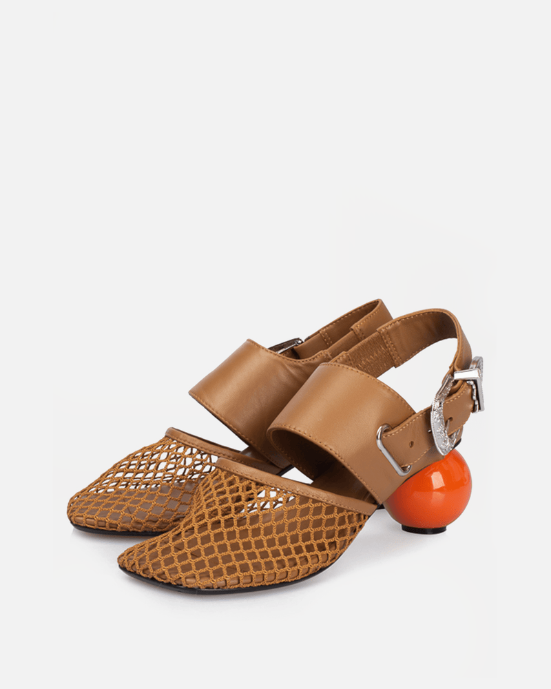 Maison Mihara Yasuhiro Women Sandals Mesh Material Sandal in Brown