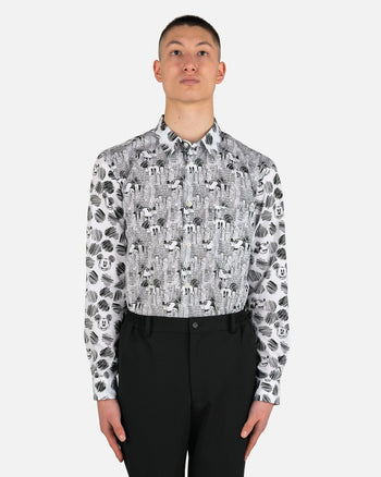mickey dress shirt Disney Mickey Mouse Collection Woven Button Down Dress Shirt with Rainbow Print for Adults Size Medium
