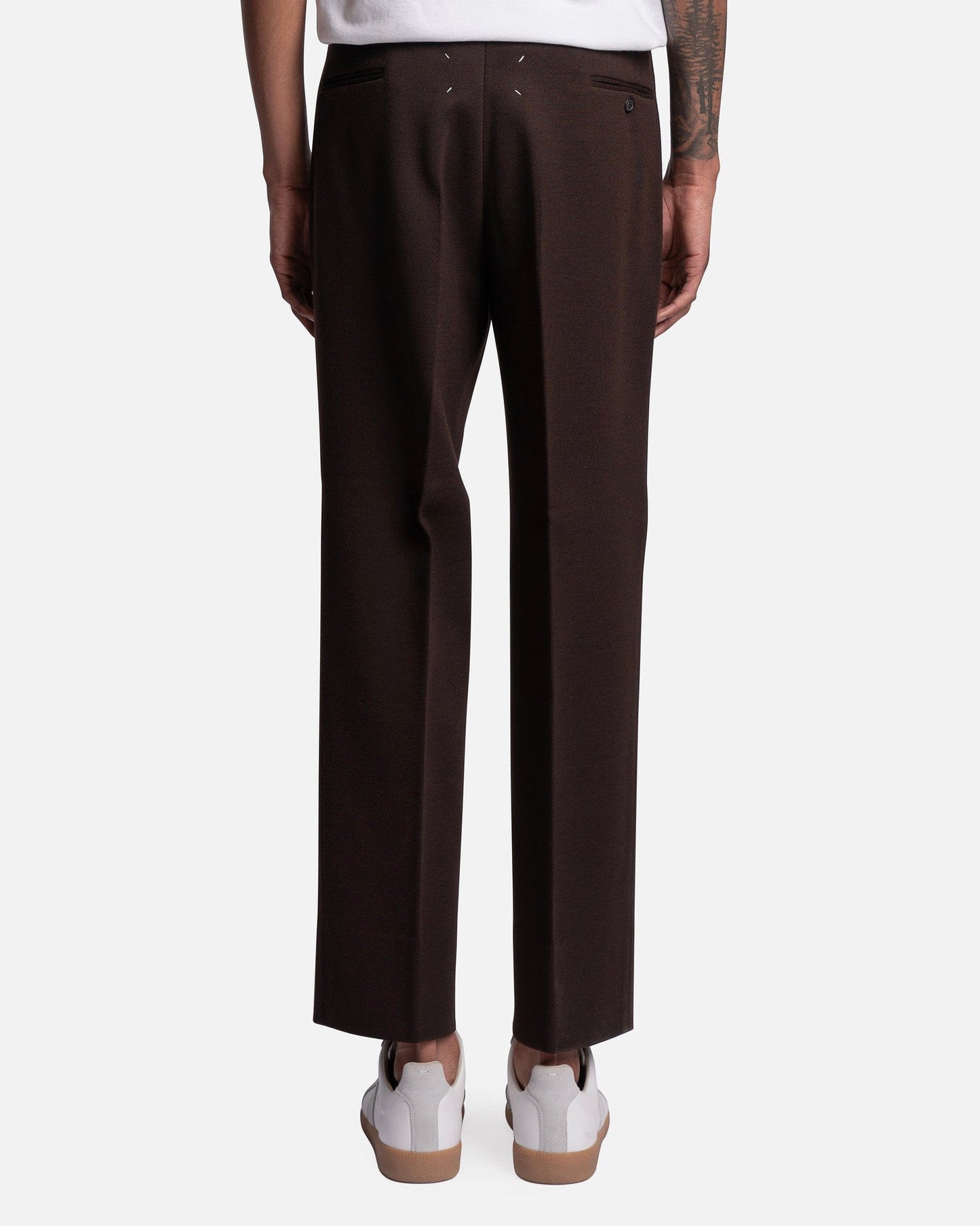 Maison Margiela Men's Pants Milano Stitch Jersey Trousers in Nutmeg