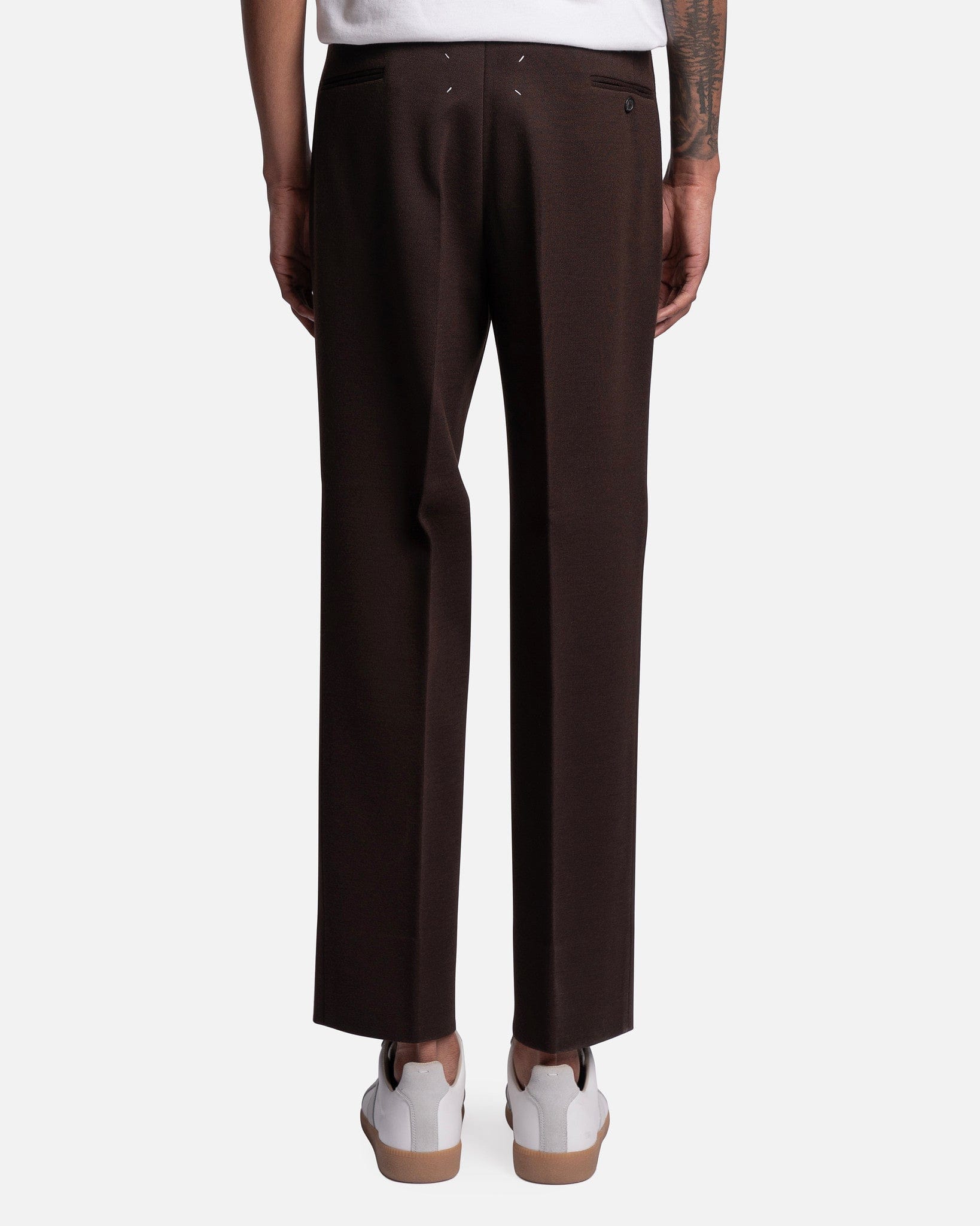 Maison Margiela Men's Pants Milano Stitch Jersey Trousers in Nutmeg