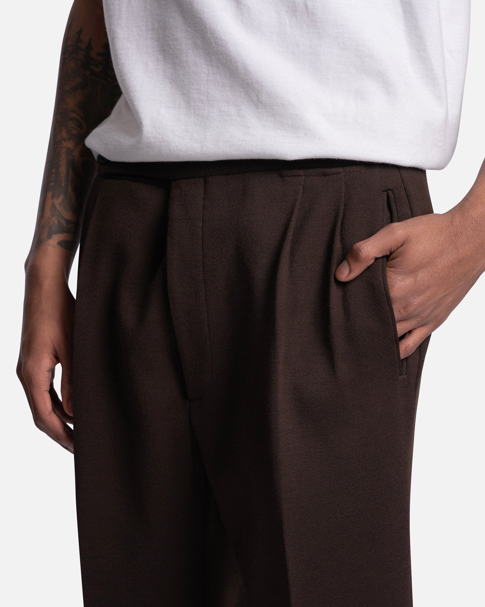Maison Margiela Men's Pants Milano Stitch Jersey Trousers in Nutmeg