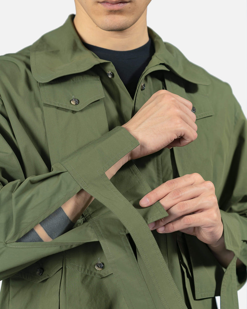 JW Anderson Men's Jackets Military Shirt Tunic in Green