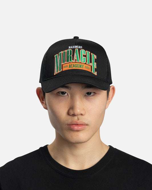 Nahmias Men's Hats Miracle Academy Varsity Trucker Hat in Black