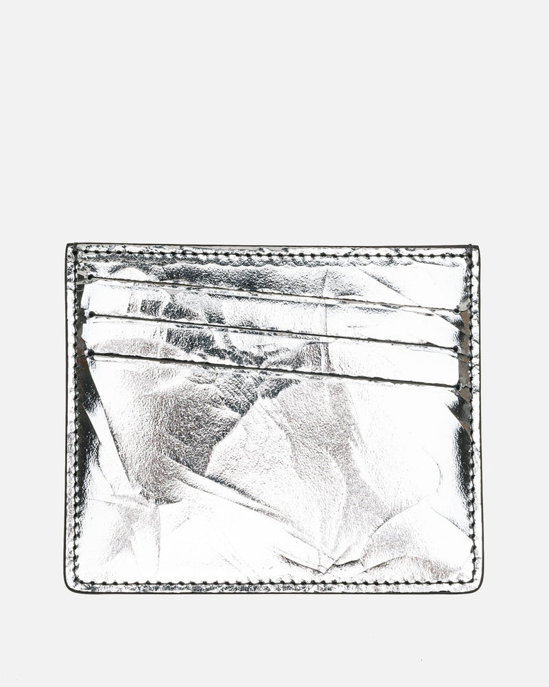 Maison Margiela Leather Goods Mirror Cardholder in Silver