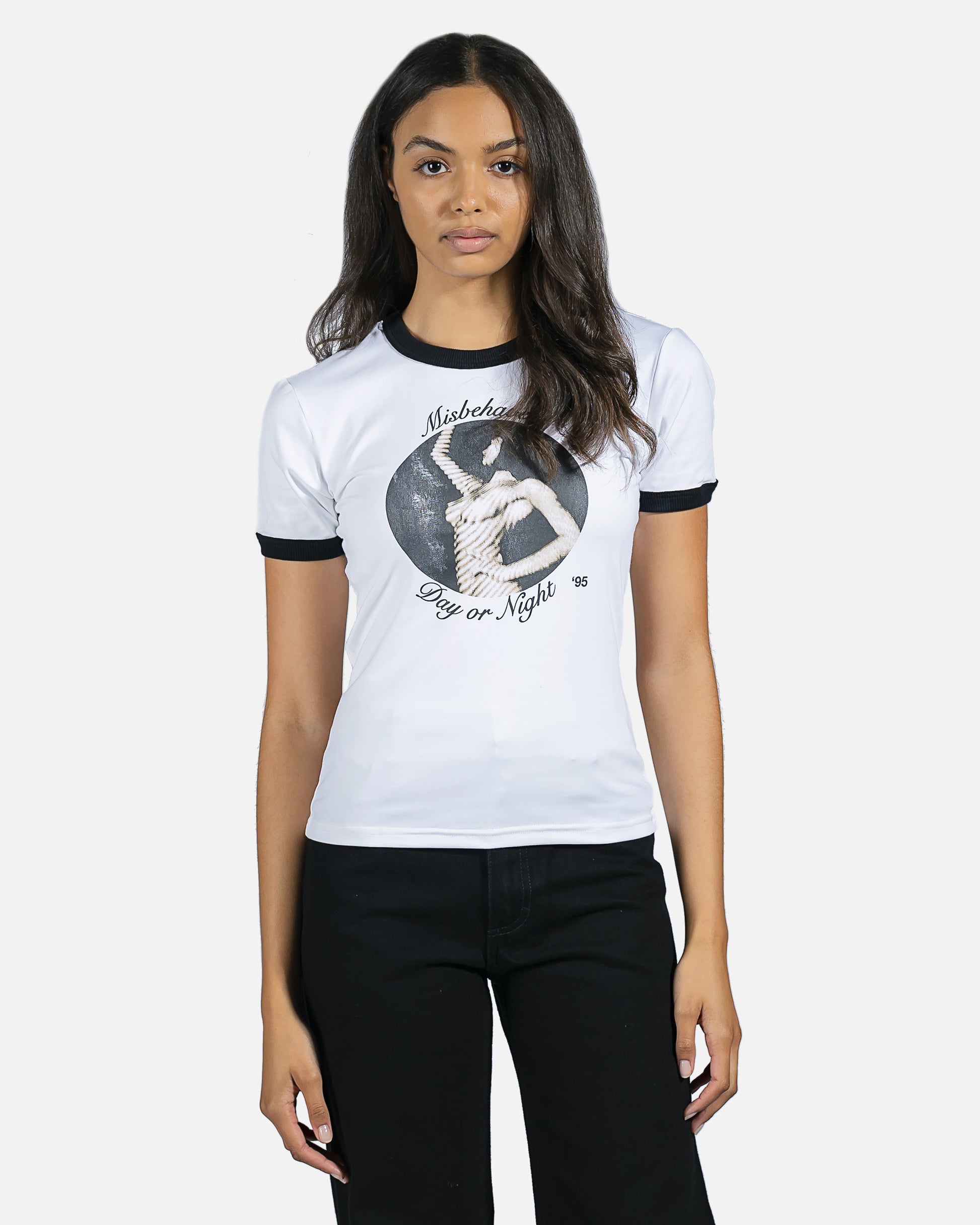 MISBHV Women T-Shirts Misbehave Fitted Tee in White