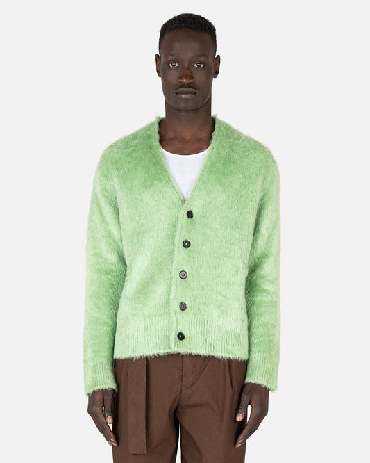 Jil Sander Men's Sweatshirts Mohair Cardigan in Celadon