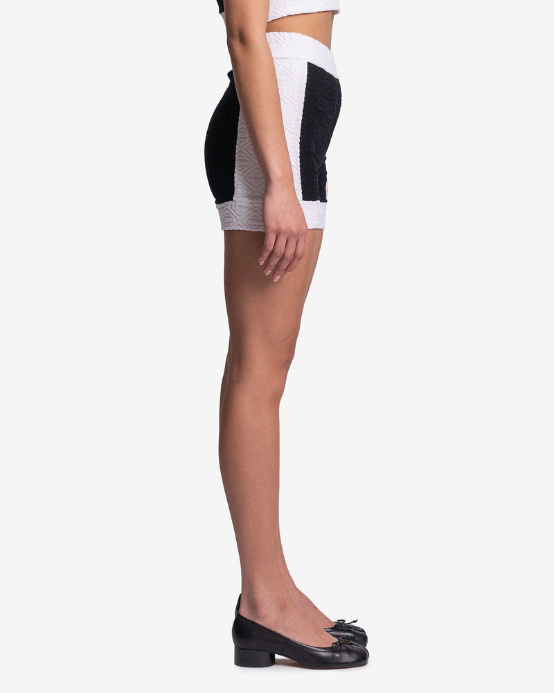 Casablanca Women Shorts Monogram 3D Textured Cycling Shorts in Black