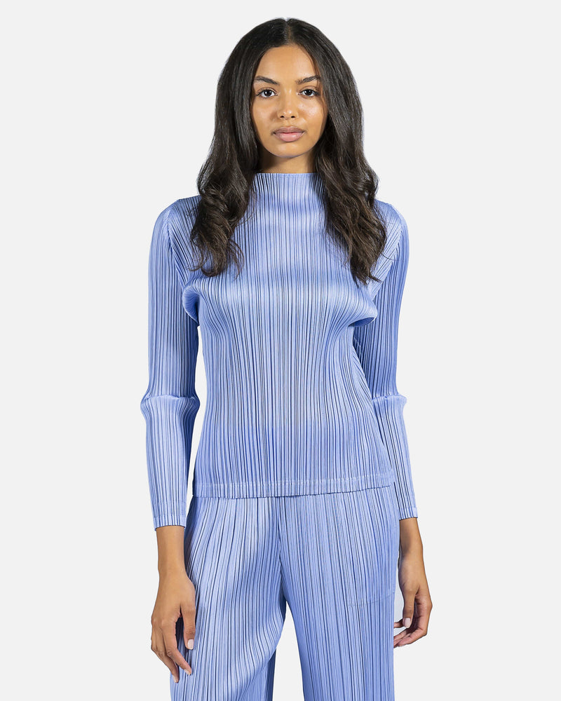 Pleats Please Issey Miyake Women Tops Monthly Colors Pleated Turtleneck in Lilac