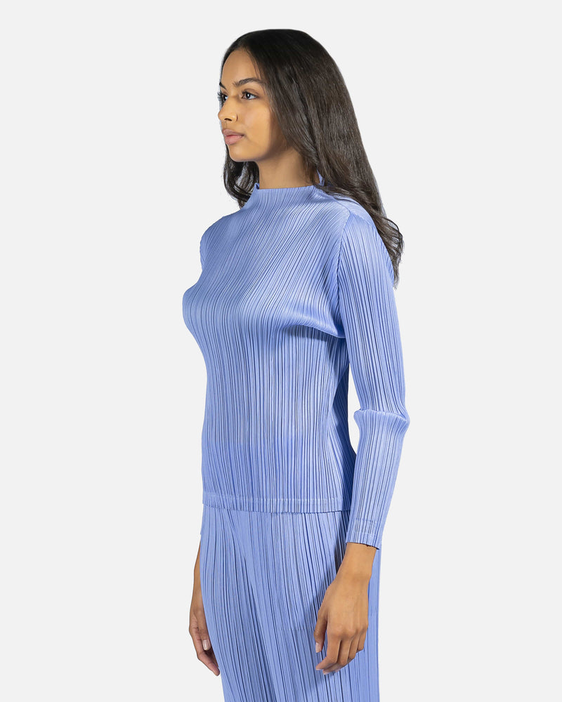 Pleats Please Issey Miyake Women Tops Monthly Colors Pleated Turtleneck in Lilac