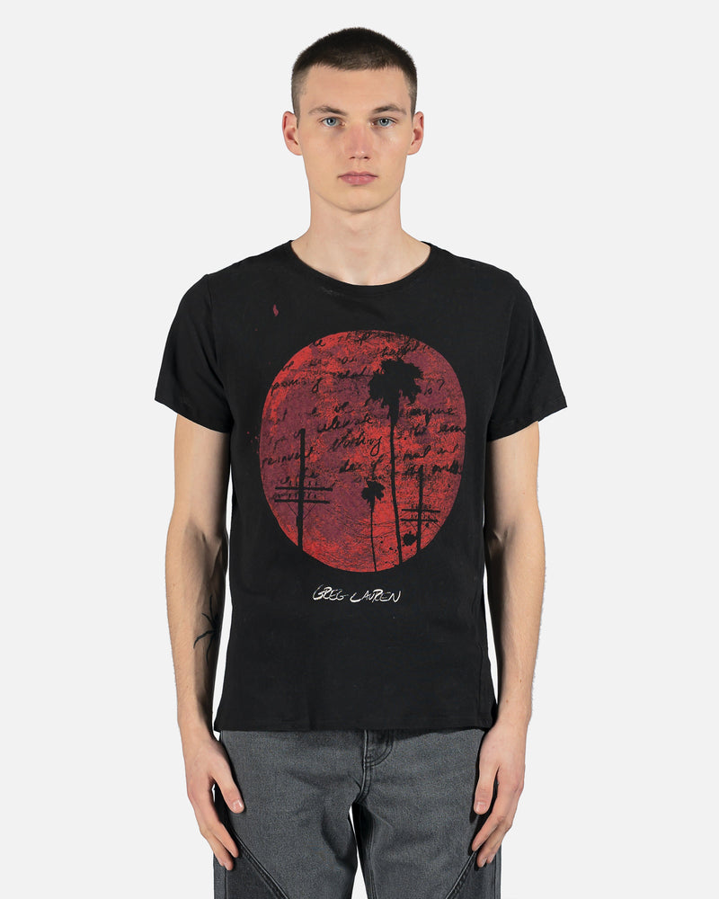 Greg Lauren Men's T-Shirts Moonshadows Tee in Black/Red