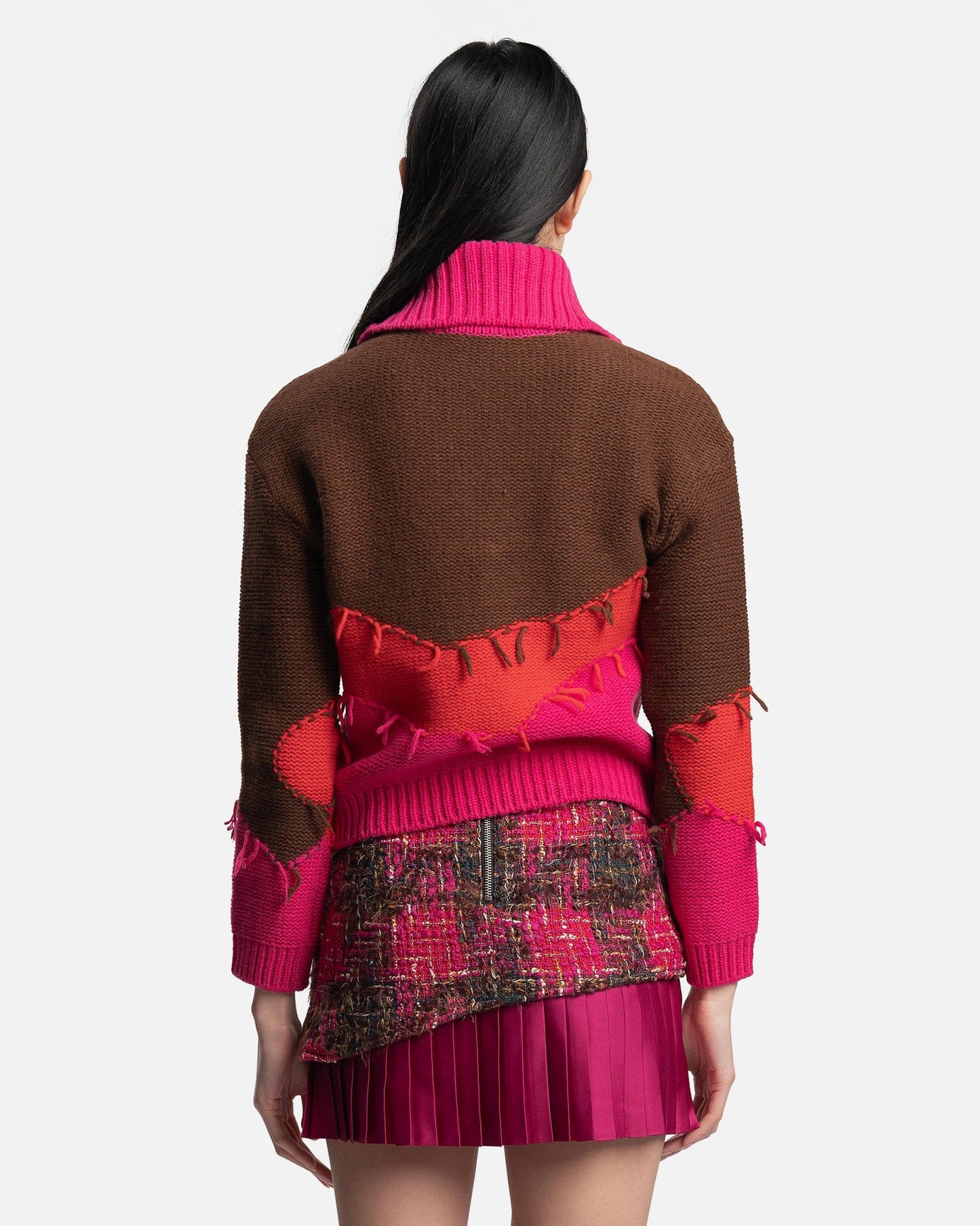 Andersson Bell Women Sweaters Mountain Half Zip Sweater in Brown