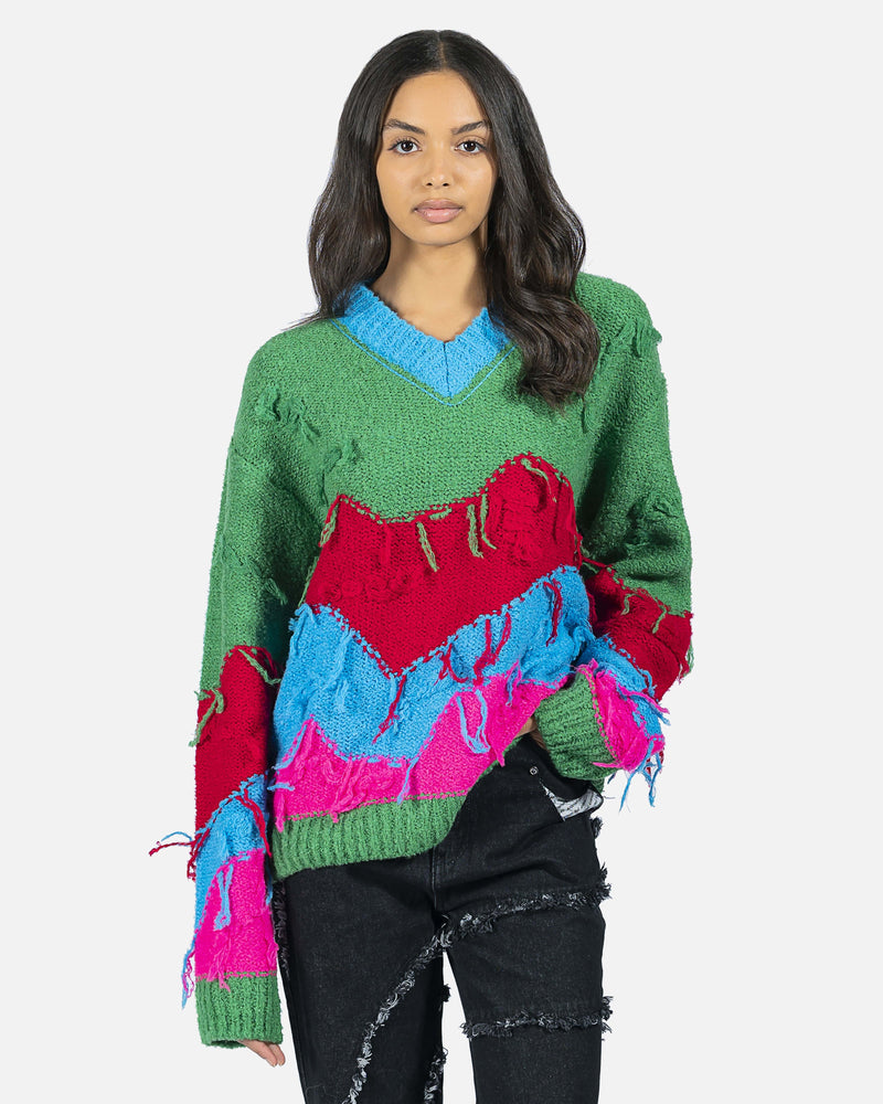 Andersson Bell Mountain Intarsia V-Neck Sweater in Multi