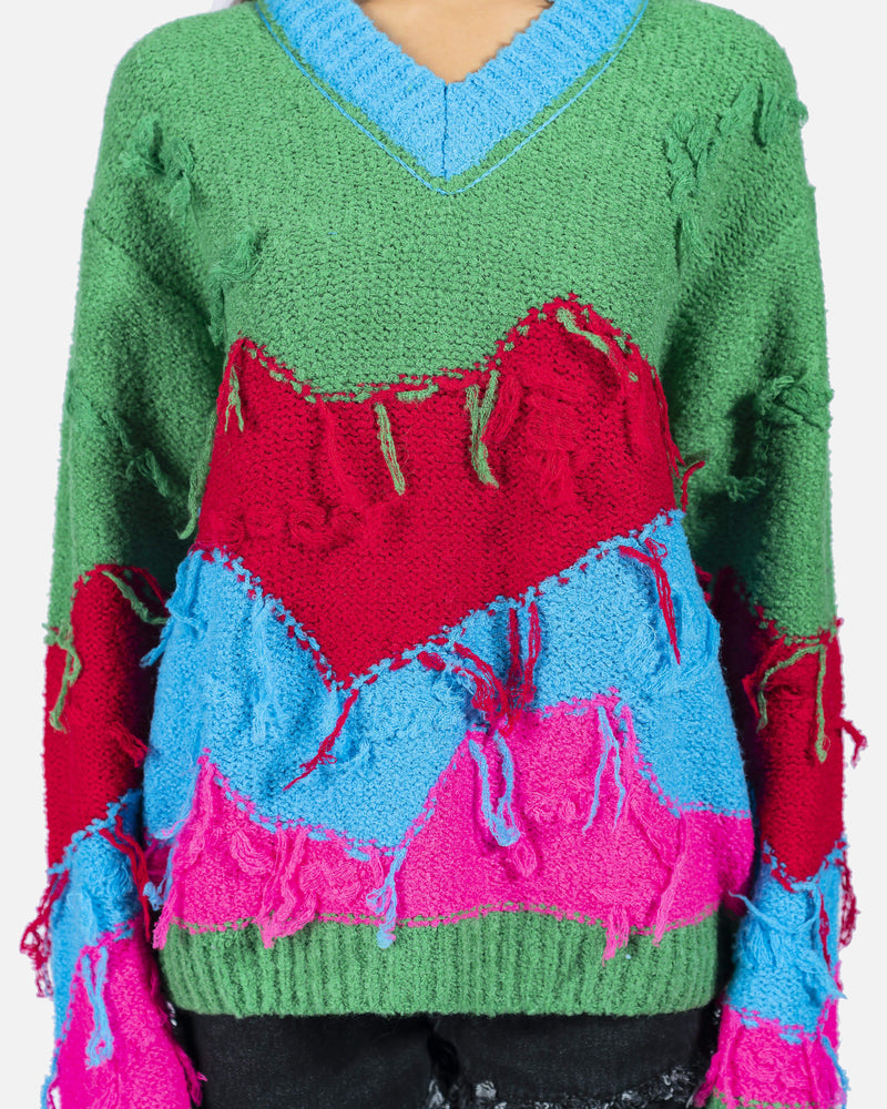 Andersson Bell Mountain Intarsia V-Neck Sweater in Multi